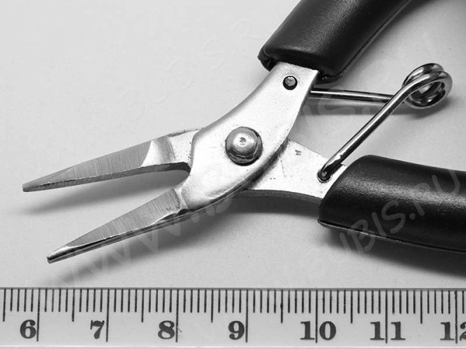 Тонкогубцы (утконосы короткие) 08 узкие 135мм с красно-чёрными ручками (инструменты для бижутерии)