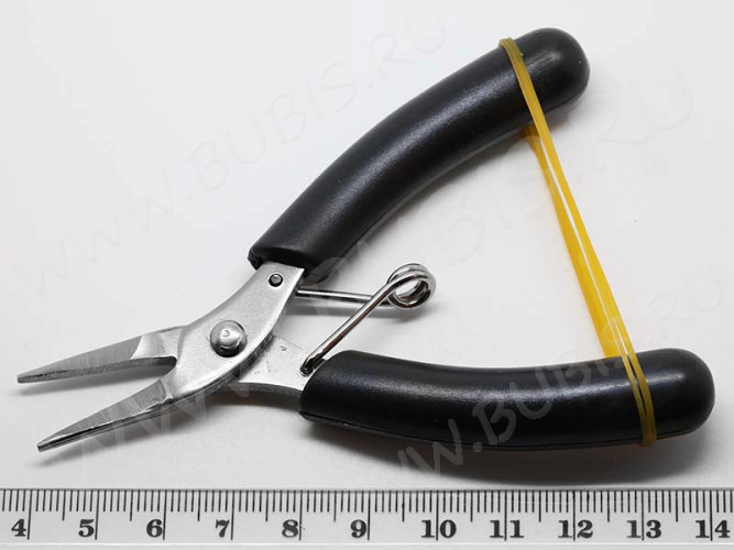 Тонкогубцы (утконосы короткие) 08 узкие 135мм с красно-чёрными ручками (инструменты для бижутерии)