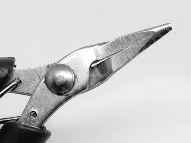 Тонкогубцы (утконосы короткие) 08 узкие 135мм с красно-чёрными ручками (инструменты для бижутерии)