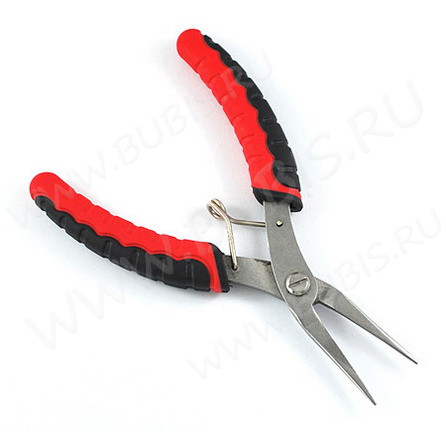 Тонкогубцы (утконосы короткие) 08 узкие 135мм с красно-чёрными ручками (инструменты для бижутерии)