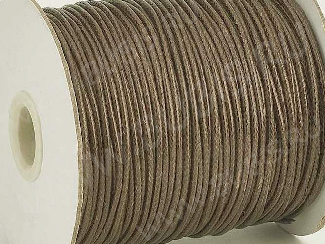 Вощёный полиэстеровый шнур "корейский" 2мм коричневый (1м)