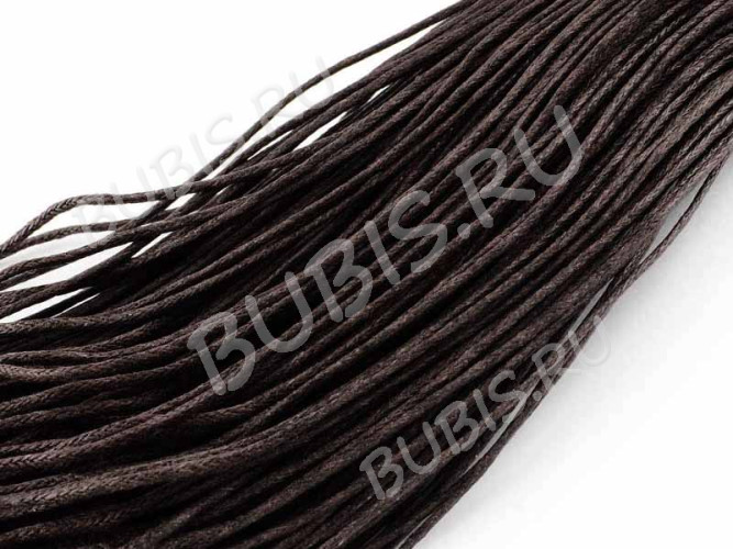 (СКИДКИ!!!) Вощёный х/б шнур 1мм цвет кофейный (тёмно-коричневый) (ок. 70м)