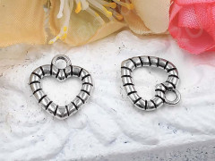 (СКИДКИ!!!) Подвеска Сердечко 02 среднее 14*13*2мм античное серебо (литьё) (10шт.)