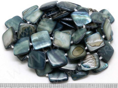 Бусина Квадрат 04 перламутр 15*15*3мм т.серо-синий (перламутр и ракушки) (НИТЬ)