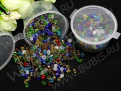 (ОПТ) Биконусы ГРАНЁНЫЕ 3,8-4,8мм микс цветов (стекло) (400шт.)