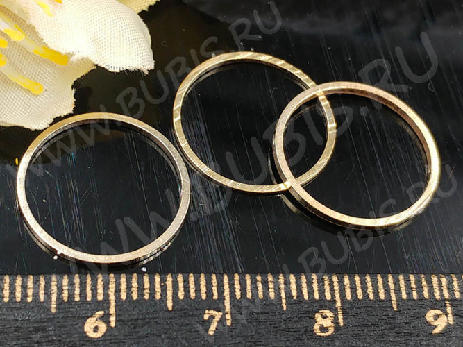 Декоративный элемент 109 Круг рамка контур коннектор 16*16*0,9мм светлое золото (Brass) (10шт.)