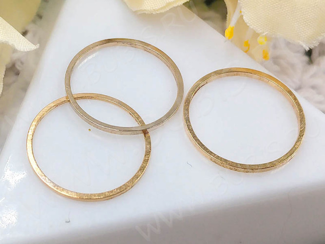 Декоративный элемент 109 Круг рамка контур коннектор 16*16*0,9мм светлое золото (Brass) (10шт.)