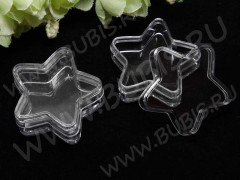 Контейнер для хранения 12 Звёздочка с крышкой 3,6*3,5*1,5см прозрачный (оргстекло)