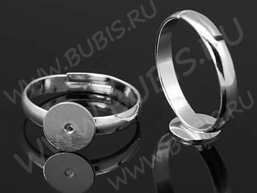 Основа (заготовка) для кольца 100 17мм с платформой 8мм цвет платины (Brass)