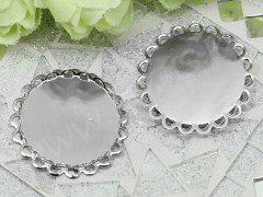 Подвеска-сеттинг Круг 12 коннектор (сеттинг 25мм) 29,5*29,5*3мм цвет платины (Brass)