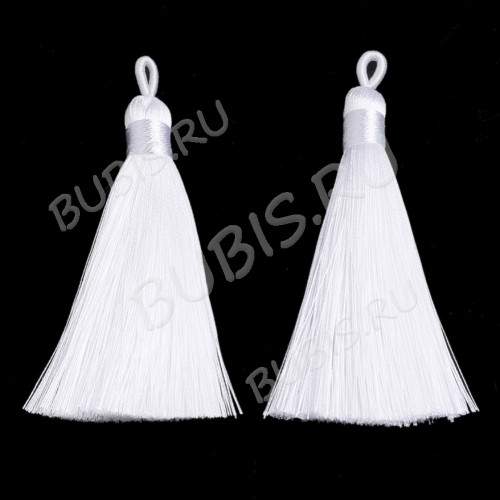 Декоративный элемент 078 Кисть струящаяся 90*9мм белая (декоративные элементы) (1 ПАРА)