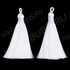 Декоративный элемент 078 Кисть струящаяся 90*9мм белая (декоративные элементы) (1 ПАРА)