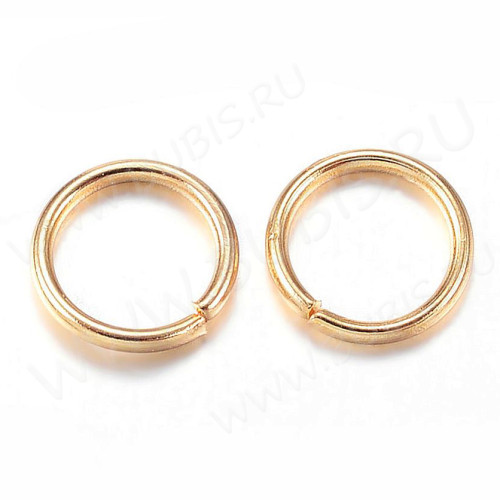 Колечки одинарные 4*0,5мм стальные Real 18K Gold Plated золотистые (Хирургическая сталь)(50шт)