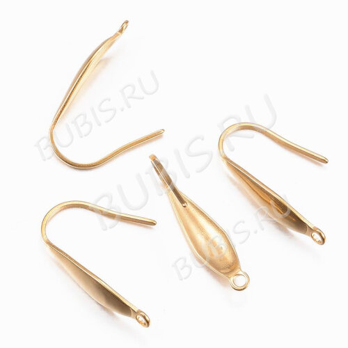 Швензы-крючки №094-G вытянутая капля 20*4,5*0,8мм золотистые (Хирургическая сталь) (1 пара)