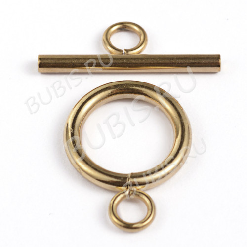 183-G Тоггл округлый простой 19*14мм и 20*7мм золотистый (Хирургическая сталь)