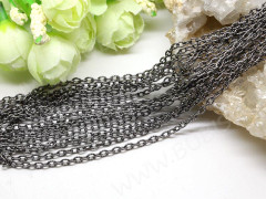 Цепочка I028 с узором звено 4*3мм чёрный никель (Iron) (50см)