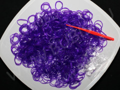 (РАСПРОДАЖА!!!) Набор для плетения браслетов 57 Loom Bands в пакете ФИОЛЕТОВЫХ прозрачных (Loom Bands) (600 резинок)