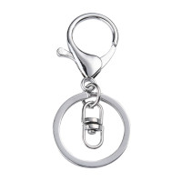 Карабин для брелка 42 большой с кольцом и коннектором 68*33*30мм цвет платины (сплав и Iron)