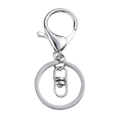 Карабин для брелка 42 большой с кольцом и коннектором 68*33*30мм цвет платины (сплав и Iron)