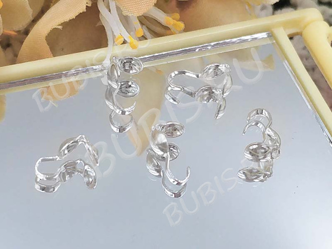 Зажимы №25 Калотты 9*3,5мм серебристые (20шт.)