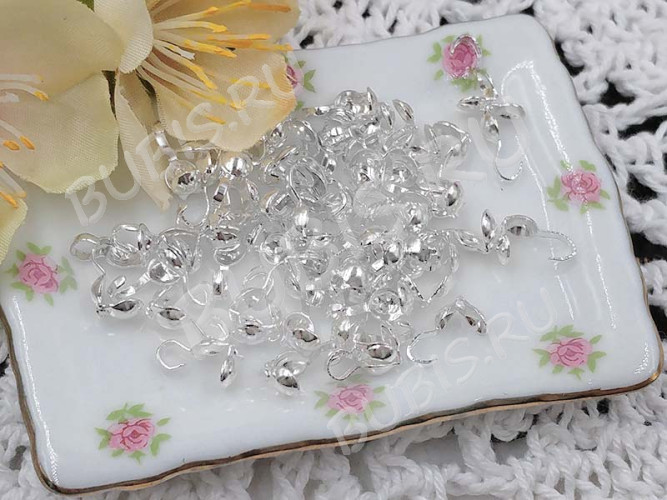 Зажимы №25 Калотты 9*3,5мм серебристые (20шт.)