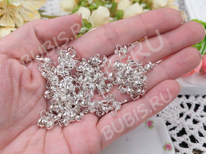 Зажимы №25 Калотты 9*3,5мм серебристые (20шт.)