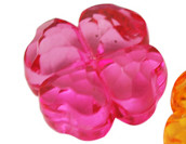 Бусина акрил Цветочек 57 гранёный 11*11*4,5мм фуксия прозрачный (акрил)