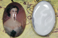 Кабошон стеклянный 16 Овал 30*20*8,5мм рисунок 17 (стекло)