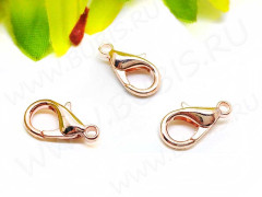 (СКИДКИ!!!) Замочек карабин №058 малый 10*6*3,5мм светлое золото (сплав) (10шт.)