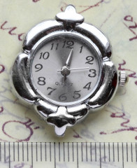 Заготовка для часов 050 27*25,5*7,4мм цвет платины+серый желтоватый металлик