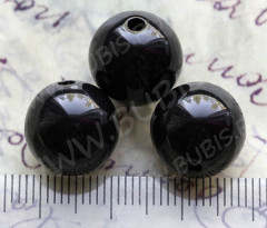 Бусина Округлая 14 Шар 14мм чёрный глянцевый непрозрачный (акрил)