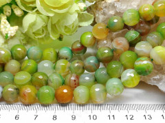 (ОПТ) Бусина округлая ГРАНЁНАЯ 10мм Агат Мадагаскарский светло-зелено-болотный (камни) (НИТЬ)