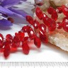 Купить Подвеска Капля гранёная 12*6*5,5мм Хрусталь красный прозрачный (имитация Сваровски) с доставкой по России
