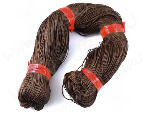 Вощёный п/э шнур "канатик" 1мм коричневый (5м)