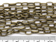 Цепочка I054 с простым плетением звено 7,5*4,5мм античная бронза (Iron) (50см)