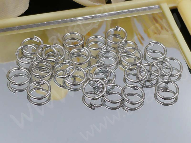 (ОПТ) Колечки обычные 6*0,7мм цвет платины (Iron) (100гр)