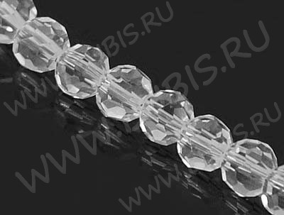 Бусина округлая гранёная 4мм чистый прозрачный (стекло) (20шт.)