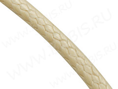 Вощёный полиэстеровый шнур "корейский" 1мм светло-бежевый (1м)