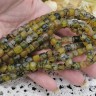 Купить (ОПТ) Бусина каменная Кубик 10 7,5*7мм Агат Вены Дракона оливковый натуральный (камни) (полуНИТЬ) с доставкой по России