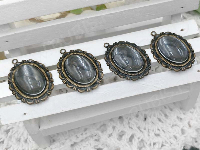 Кабошон стеклянный 40 Овал 35*25*7мм прозрачный (стекло)