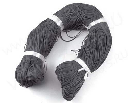 (СКИДКИ!!!) Вощёный п/э шнур "канатик" 1мм стальной серый (ок.75м)