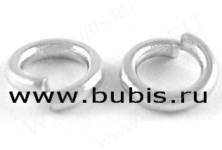 Колечки обычные толстые 4*0,8мм серебристые (Brass) (20шт.)