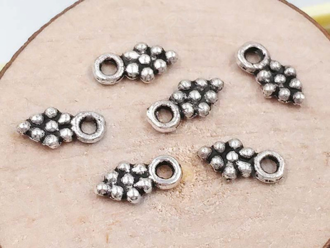 (СКИДКИ!!!) Подвеска Виноградик 05 двусторонняя 8,5*4,5*1,5мм античное серебро (литьё) (10шт.)