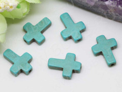 Бусина каменная Крестик 05 Говлит 15,5*12*3,5мм голубо-бирюзовый (камни)