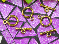 106 Тоггл маленький округлый 14*10,5мм и 15*5,5мм античное золото (литьё)