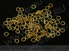 (ОПТ) Колечки обычные 4*0,7мм золотистые (Iron) (100гр)