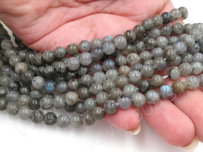 (ОПТ) Бусина округлая 4мм Лабрадорит натуральный (камни) (НИТЬ)