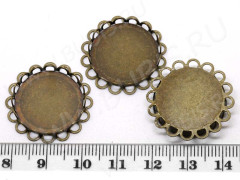 Подвеска-сеттинг Круг 13 коннектор (сеттинг 20мм) 25*25*3,5мм античная бронза (Brass)