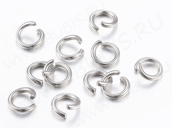 (СКИДКИ!!!) Колечки одинарные 3,5*0,7мм Ювелирная сталь цвет платины (Хирургическая сталь) (ок.200шт)