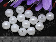 Бусина Округлая 40 &quot;Жемчуг&quot; 10мм белый (пластик) (10шт.)